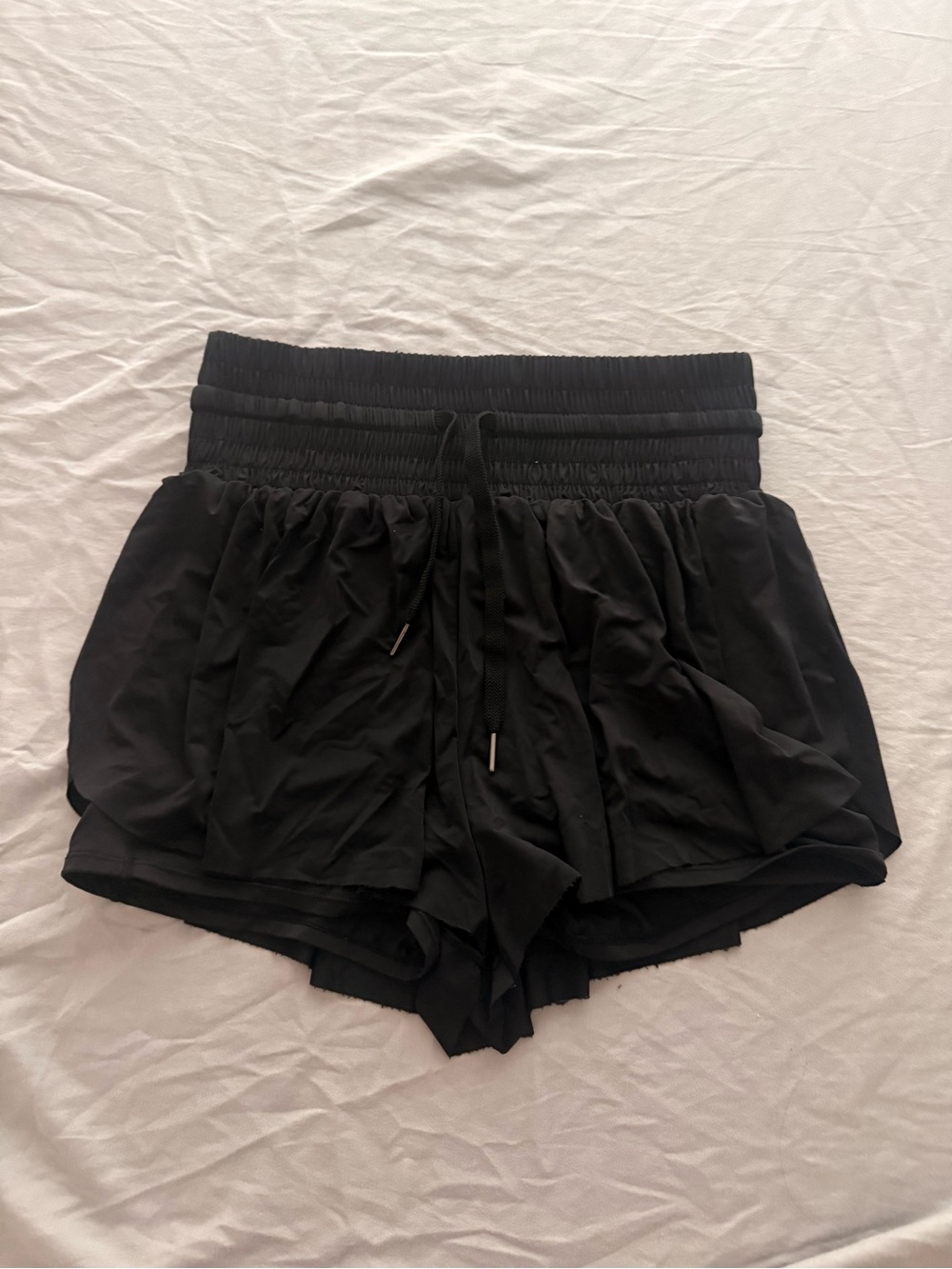 Lulu Lemon Dupe Women's Black Elastic-Waist Sport Shorts